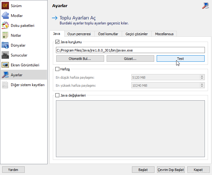 Multimc Java Test MultiMC Profile Java atması yapma
